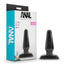 A box by Anal Adventures stands against a white backdrop with a black PVC waterproof anal plug on it.