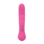 A pink turbo rabbit vibrator stands against a white backdrop and showcases its 2-button operation on the base handle.