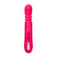 A pink rabbit triple fantasy vibrator stands against a white backdrop with a thrusting bulbous head.