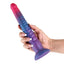 Colours Stacked 9" Ribbed Liquid Silicone Dildo With Suction Cup