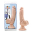 A Dr Love Coverboy package stands against a white backdrop with a 10 inch dildo and balls on it. 