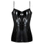 Exposed Liquid Onyx Wet Look Cutout Dress & G-String