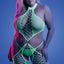 Fantasy Lingerie Glow High Voltage Fishnet Bodystocking & Thong - Curvy