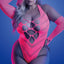 Fantasy Lingerie Glow Flashback Rhinestone Teddy & Gloves - Curvy