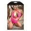 Fantasy Lingerie Between The Lines Open-Rear Strappy Lace Teddy - Curvy