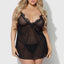 House of Desire Ashley Alexiss Split-Rear Babydoll & Thong - Curvy