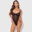 House of Desire Raquel Sheer Mesh & Satin Strappy Back Teddy