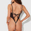 House of Desire Raquel Sheer Mesh & Satin Strappy Back Teddy