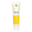 A water based vegan lubricant with hyaluronic acid stands against a white backdrop in a white and yellow tube.