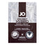 A JO original coconut and water based lubricant in a 5ml sachet lays flat against a white backdrop. 