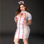 JSY 4-Piece Sexy Nurse Fishnet Dress Costume - Curvy
