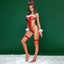 JSY 4-Piece Cutout Net Teddy Christmas Costume Set