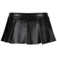 JSY Matte Wet Look Pleated Micro Mini Skirt