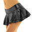 JSY Double Layered Ruffle Wet Look Micro Skirt