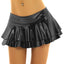 JSY Double Layered Ruffle Wet Look Micro Skirt