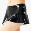 JSY Wet Look Zip-Up Micro Mini Skirt