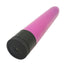 The base of a magenta pink straight multi-speed vibrator with an easy twist-dial. 