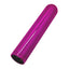 A magenta pink metallic rounded tip vibrator with a one button push control on the base. 