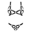 Lust Fetish Concordia Wet Look Cage Strap Cutout Lingerie Set - Curvy