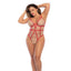 Mapale Peaked Underwire Contrast Cage Strap Sheer Mesh Teddy - Curvy