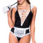 Mapale Sexy French Maid Criss-Cross Bodysuit Costume Set