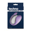 A box by NS Novelties stands on a white backdrop with a purple g-spot egg vibrator on it. 