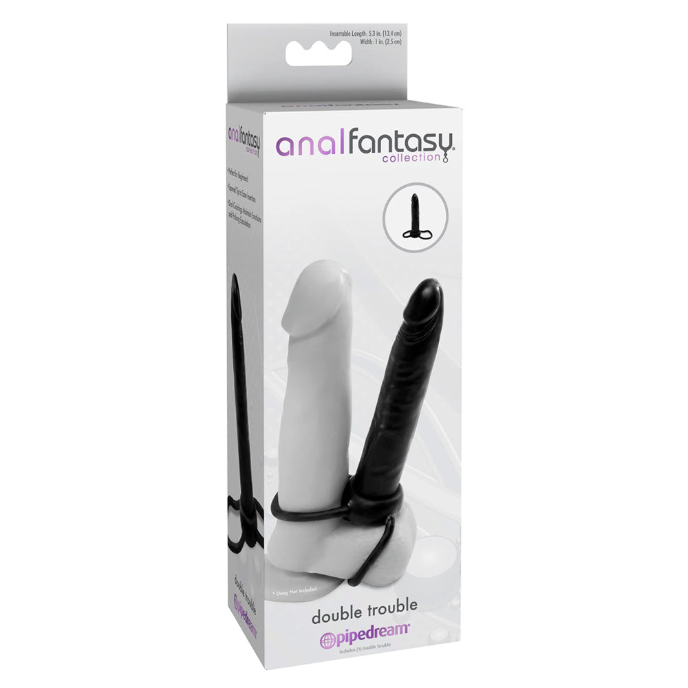 Anal Fantasy Collection Double Trouble DP Cock Ball Ring Dildo