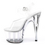 Pleaser Adore 708 Roxxy Stiletto Platform Sandals - Clear/Clear