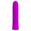 A magenta bullet vibrator stands against a white backdrop featuring a textured tip. 