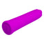 A magenta bullet vibrator lays flat on a white backdrop and showcases its power button on the base.