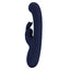 A navy blue LED display rabbit vibrator with elongated external bunny ears. 