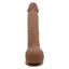 A realistic remote control thrusting and vibrating dildo with thick testicles. 