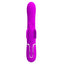 Front view of a magenta clitoral suction rabbit vibrator with a butterfly-shaped stimulator.