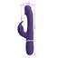 A dark purple g-spot tapping vibrator stands against a white backdrop with measurements.