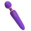 A purple double ended silicone wand vibrator with a tapered handle by Sexyland. 