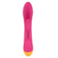 Front view of a pink and orange g-spot rabbit vibrator with 3 buttons on the front base. 