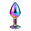 Sexyland Chroma Rainbow Metal Butt Plug With Round Gem - Medium