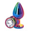 Sexyland Chroma Rainbow Metal Butt Plug With Round Gem - Large