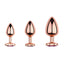 Sexyland Charm Rose Gold Metal Butt Plug With Heart Gem - Large