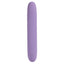 Back view of a purple g-spot rabbit vibrator showcasing its double magnetic charging points on the base handle.