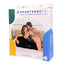 A box by SportSheets stands on a white backdrop with a couple on it posing on a black inflatable sex wedge.