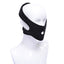 A mannequin wears a black neoprene face strap-on harness featuring a hole over the mouth.