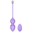 Lilac purple vibrating weighted kegel eggs with a long tail and magnetic rechargeable tip.