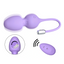 A vibrating remote control weighted Kegel egg showcases silver balls inside the tapered top.