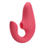 An air clitoral G-spot vibrator in a rose pink colour  with an ergonomic curved design.