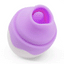 A GIF of a purple clitoral egg stimulator showcasing the tongue's licking motion in the chamber. 