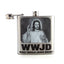 Holy Jesus Flask - silver metal flask features an image of Jesus Christ & a vital question: What Would Jesus Drink? (2)