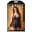 Fantasy Lingerie Curve - Elena Lace Babydoll & G-String - plus-size black babydoll features a delicate floral lace pattern. box