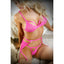 Fantasy Lingerie Vixen - Neon Symphony Bra, Garter Belt & Panty - 3-piece lingerie set has floral lace & strappy cutout details that highlight your curves. front