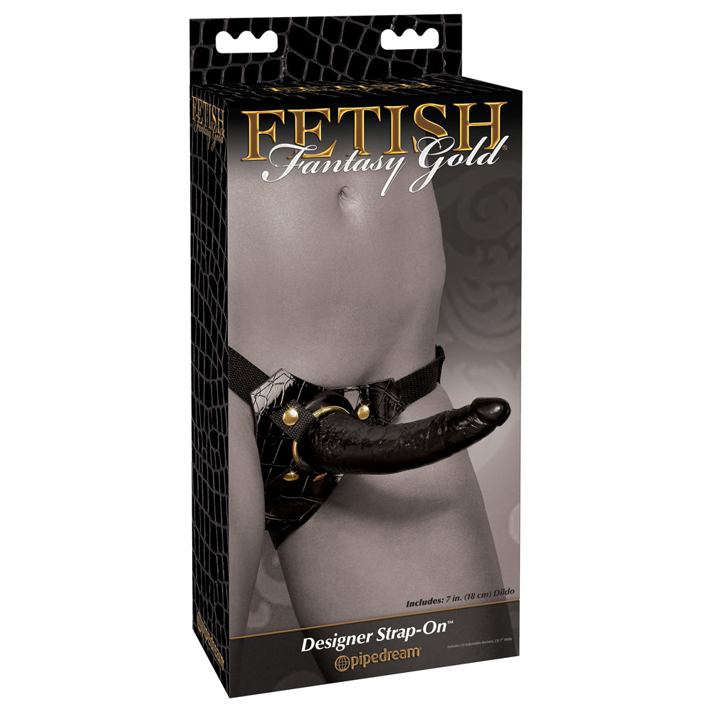 Fetish Fantasy Gold Designer Strap-On Harness & Dildo Sex Toy